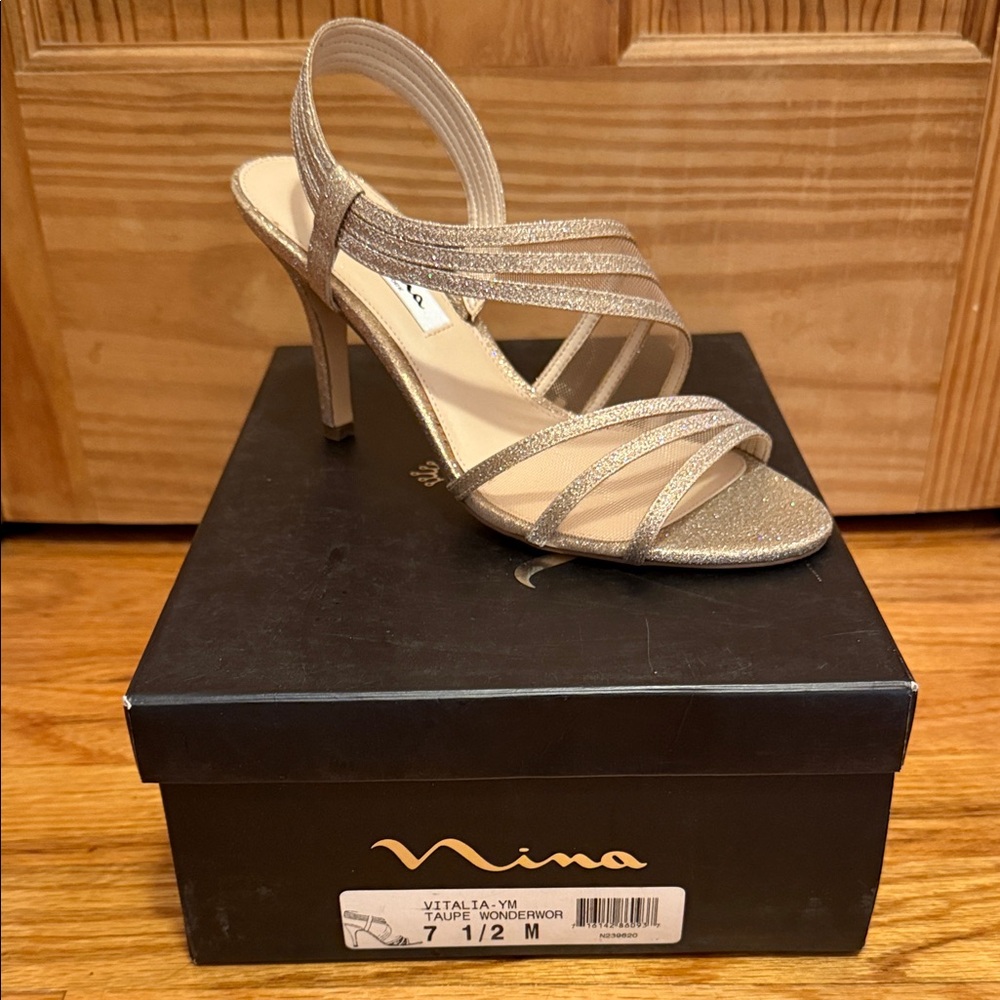 Nina Women's Glittering Gold Heels